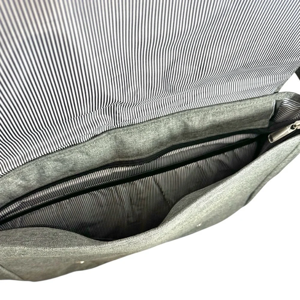 Gray and Black Urban Messenger Bag with Adjustable Strap